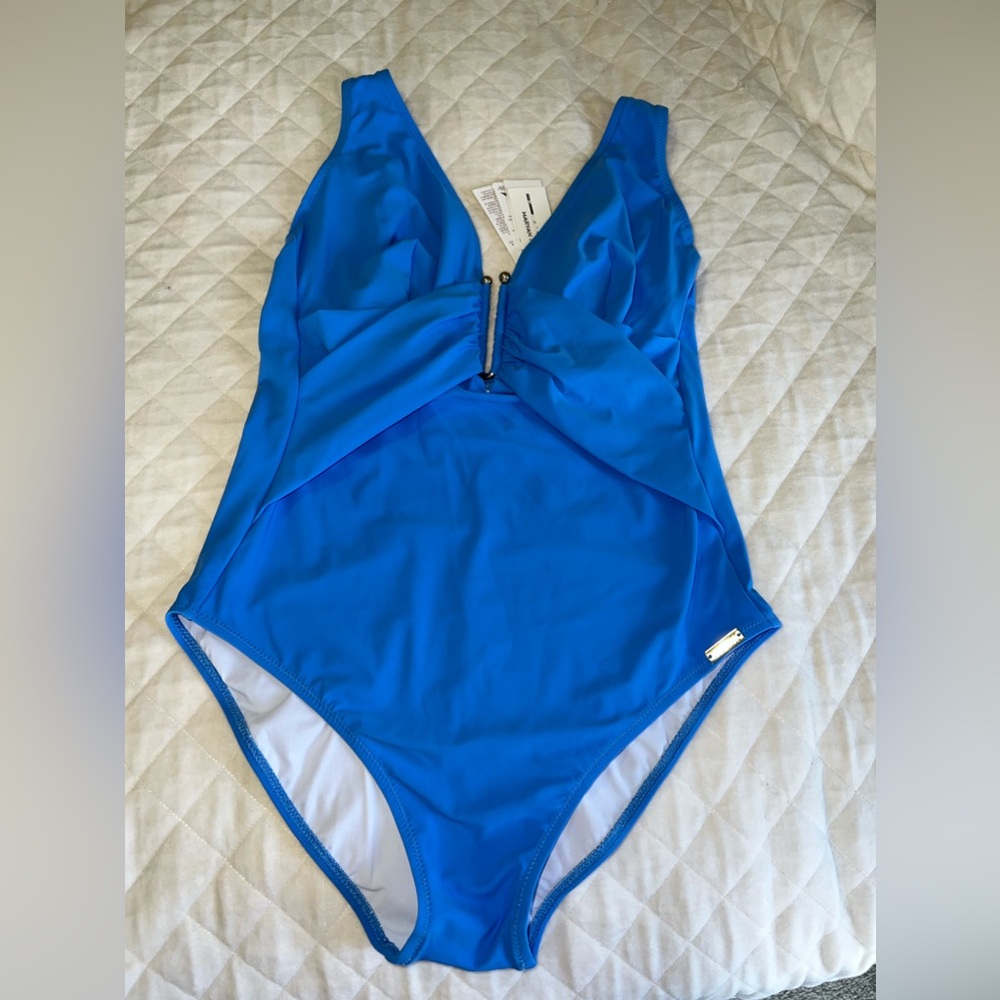 MARYAN MEHLHORN V-NECK SWIMSUIT